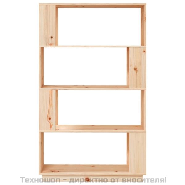 Библиотека/разделител за стая, 80x25x132 см, бор масив