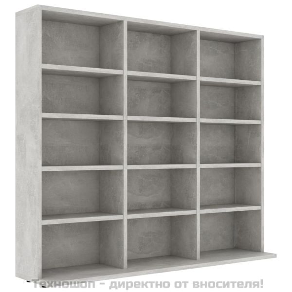 CD шкаф, бетонно сив, 100x23x89,5 см, инженерно дърво