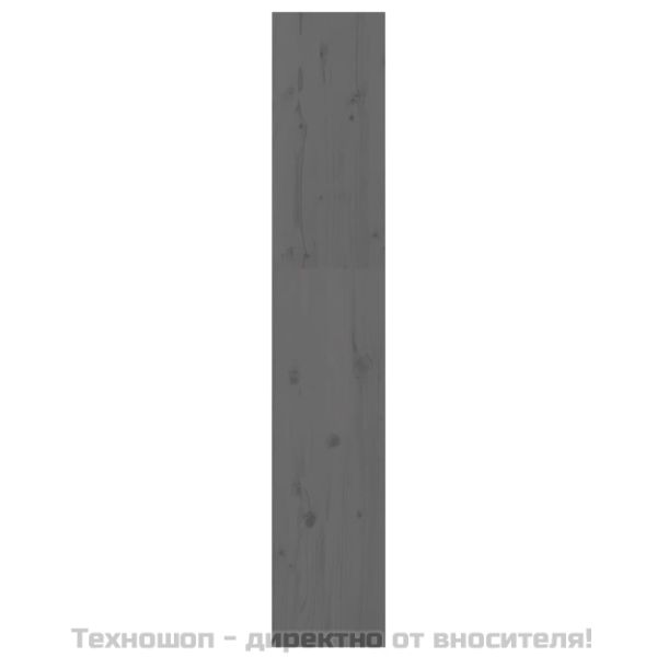 Библиотека/разделител за стая, сива, 60x30x167,5 см, бор масив