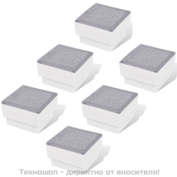 LED осветителни тела за вграждане в земя, 6 бр, 100x100x68 мм