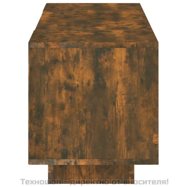 ТВ шкаф с LED осветление, опушен дъб, 160x35x40 см