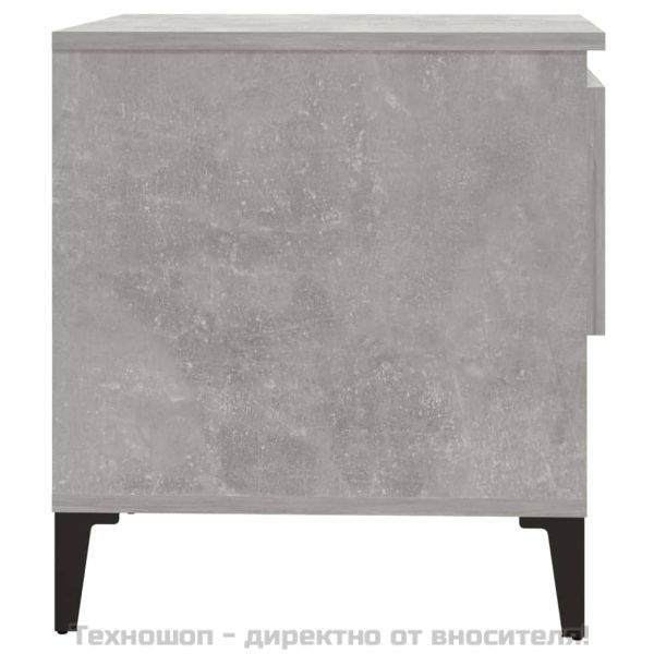 Странична маса, бетонно сива, 50x46x50 см, инженерно дърво
