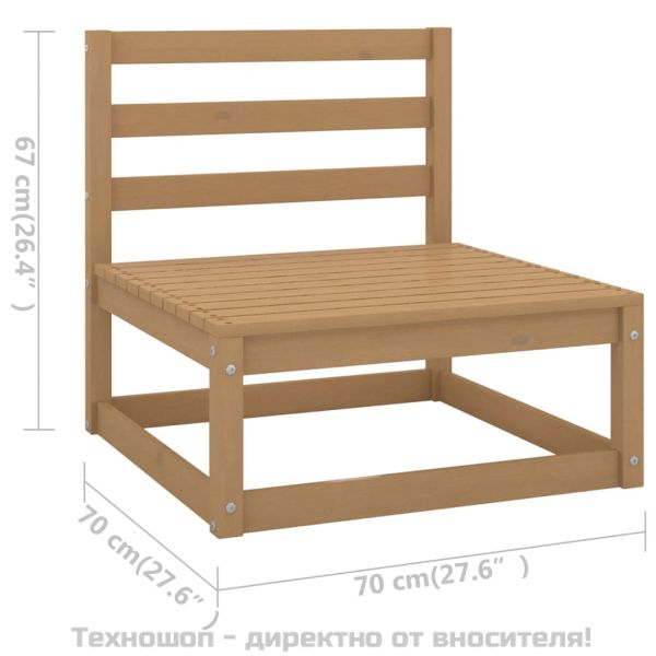 Градински средни дивани с кремави възглавници, 2 бр, бор масив