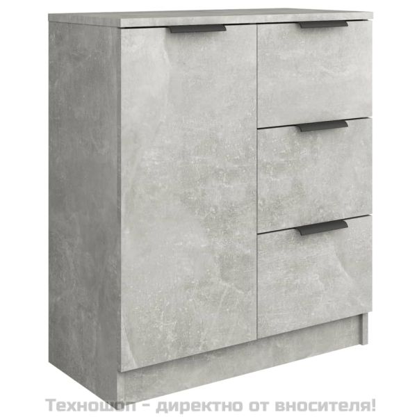 Сайдборд, бетонно сив, 60x30x70 см, инженерно дърво