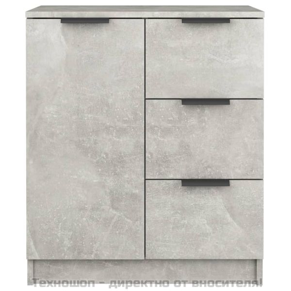 Сайдборд, бетонно сив, 60x30x70 см, инженерно дърво