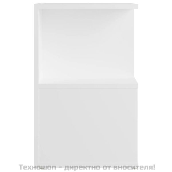 Нощни шкафчета, 2 бр, бели, 35x35x55 см, инженерно дърво