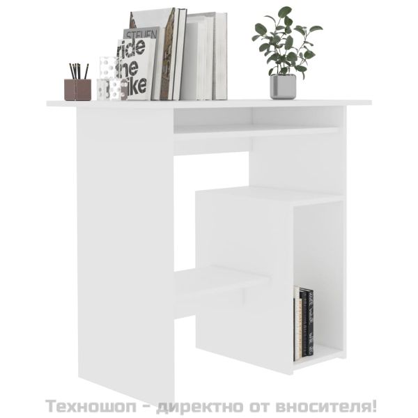Бюро, бяло, 80x45x74 см, инженерно дърво