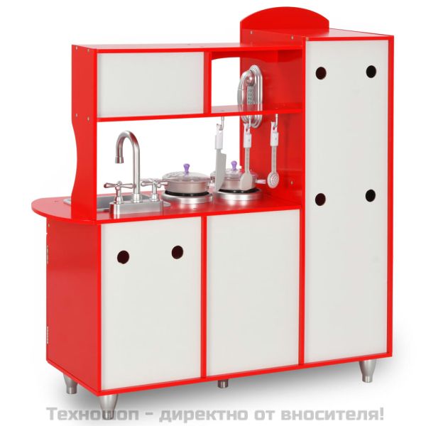 Детска кухня за игра, МДФ, 84x31x89 см, червена