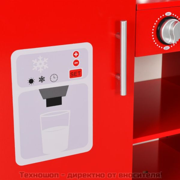 Детска кухня за игра, МДФ, 84x31x89 см, червена