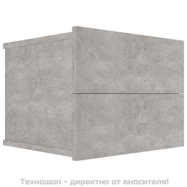 Нощно шкафче, бетонно сиво, 40x30x30 см, инженерно дърво