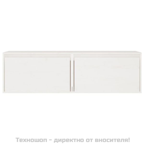 Стенни шкафове, 2 бр, бели, 60x30x35 см, бор масив