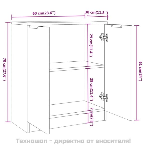 Сайдборд, сив сонома, 60x30x70 см, инженерно дърво