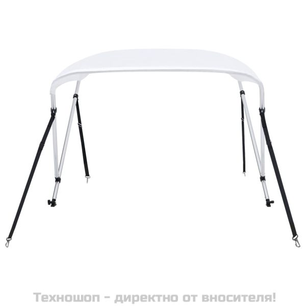 Тента за лодка, 2 дъги, бяла, 180x130x110 см