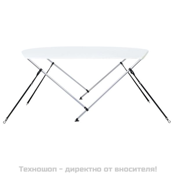 Тента за лодка, 2 дъги, бяла, 180x130x110 см