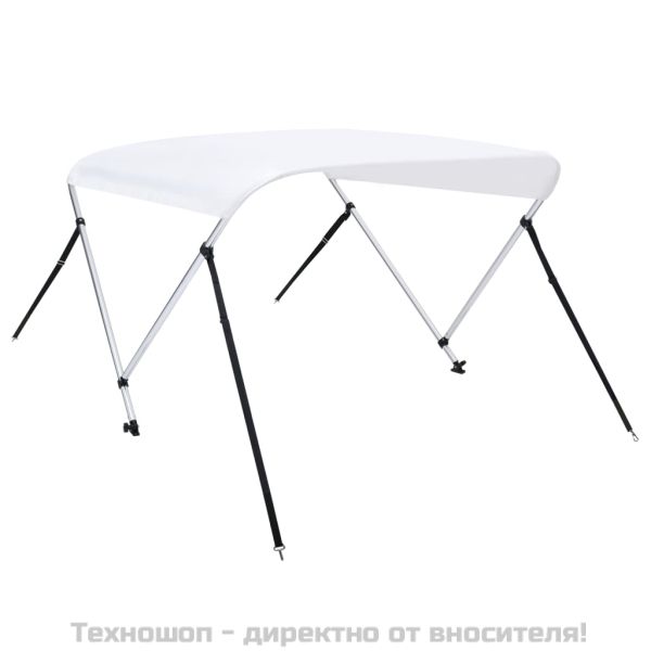 Тента за лодка, 2 дъги, бяла, 180x130x110 см