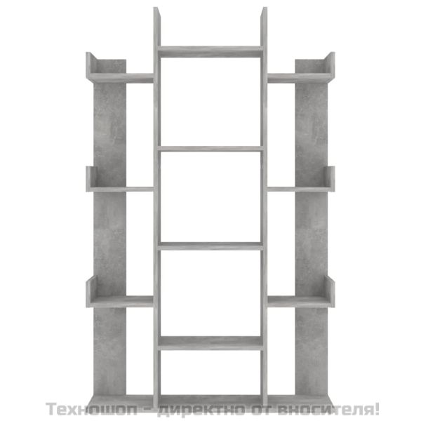 Шкаф библиотека, бетонно сив, 86x25,5x140 см, инженерно дърво