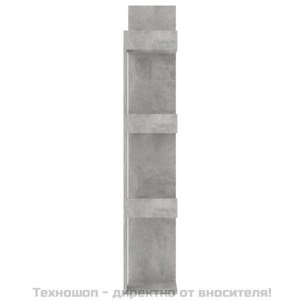 Шкаф библиотека, бетонно сив, 86x25,5x140 см, инженерно дърво