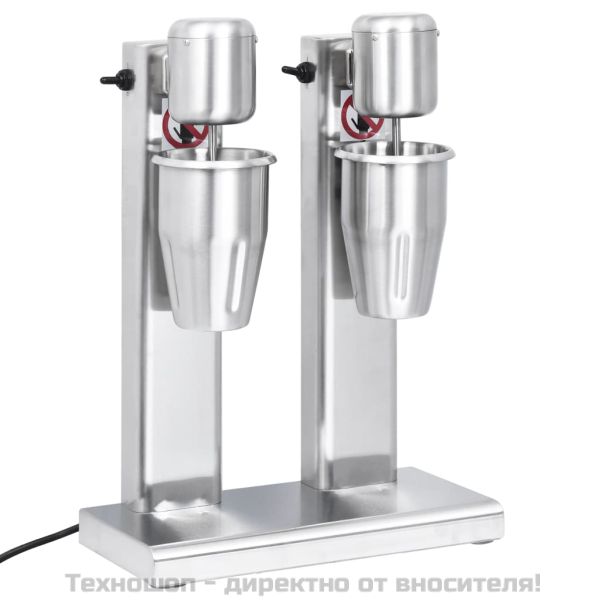 Миксер за млечен шейк с две купи, неръждаема стомана, 2 л