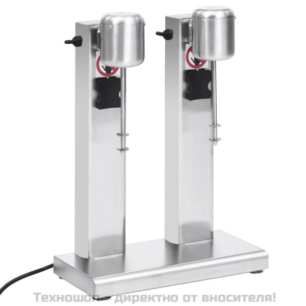 Миксер за млечен шейк с две купи, неръждаема стомана, 2 л