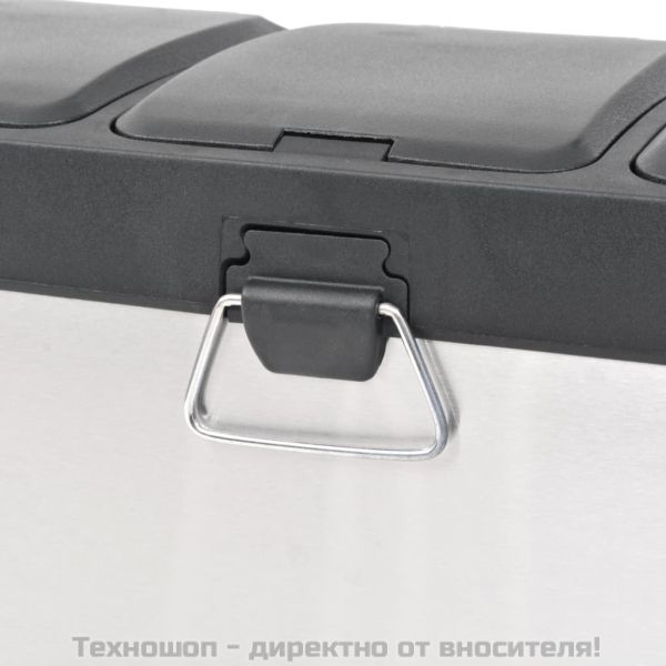 Кош за рециклиране на боклук с педал, неръждаема стомана, 24 л