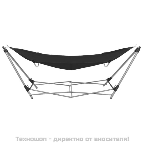Хамак със сгъваема стойка, черен