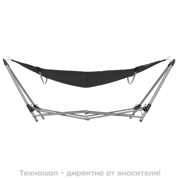 Хамак със сгъваема стойка, черен