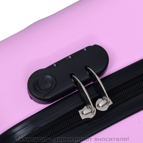 Комплект твърди куфари с колелца, 2 бр, розов, ABS