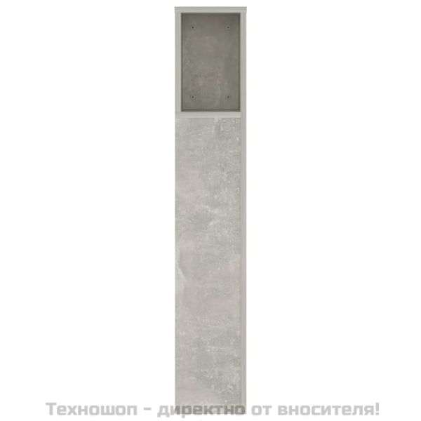 Табла за легло тип шкаф, бетонно сива, 140x18,5x104,5 см