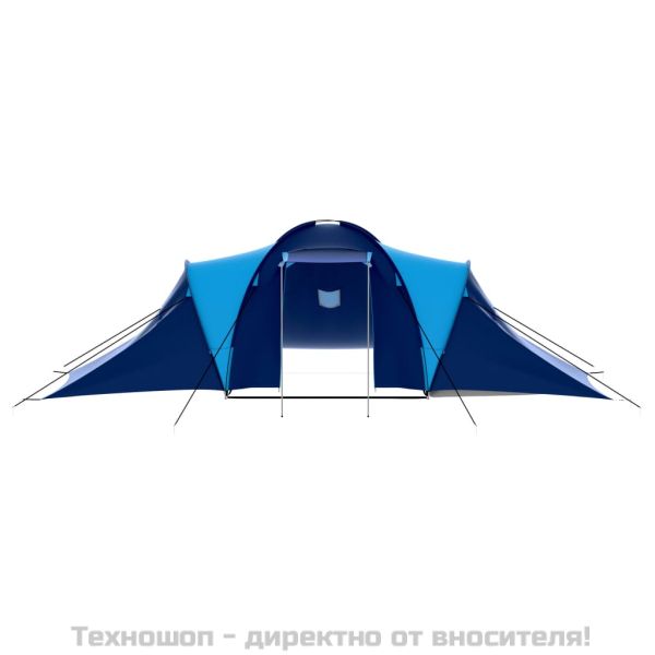 Къмпинг палатка, текстил, 9-местна, тъмносиньо и синьо
