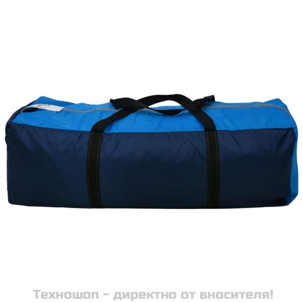 Къмпинг палатка, текстил, 9-местна, тъмносиньо и синьо