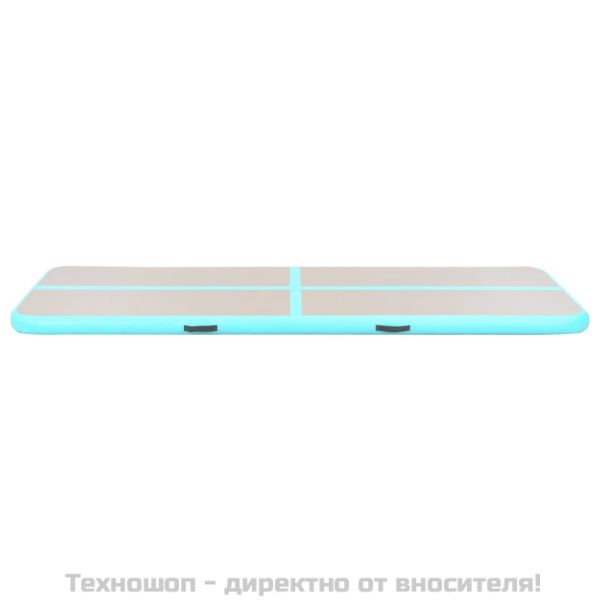 Надуваем дюшек за гимнастика с помпа, 300x100x10 см, PVC, зелен