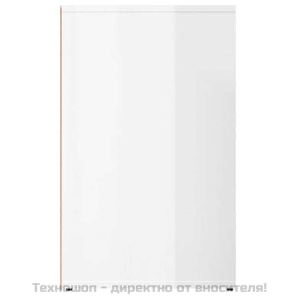 Шкаф за гримиране, бял гланц, 80x40x65 см, инженерно дърво