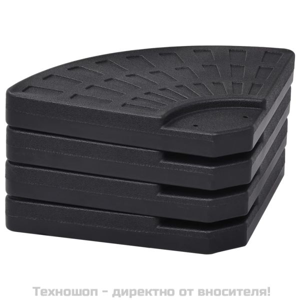 Ветрилообразни основи за чадър, 4 бр, черни