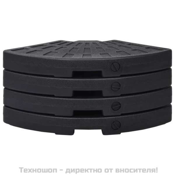 Ветрилообразни основи за чадър, 4 бр, черни