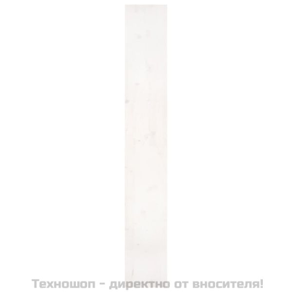 Библиотека/разделител за стая, бяла, 80x30x199,5 см, бор масив