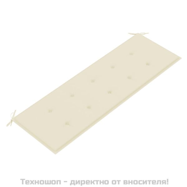 Възглавница за градинска пейка кремава 150x50x4 см оксфорд плат