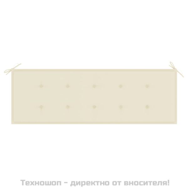 Възглавница за градинска пейка кремава 150x50x4 см оксфорд плат