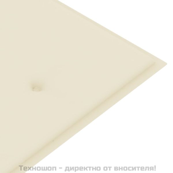 Възглавница за градинска пейка кремава 150x50x4 см оксфорд плат
