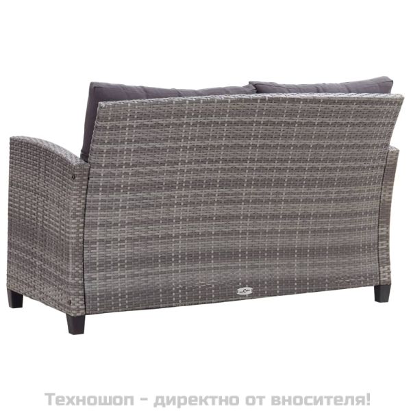 Градински трапезен комплект 3 части полиратан и акациево дърво