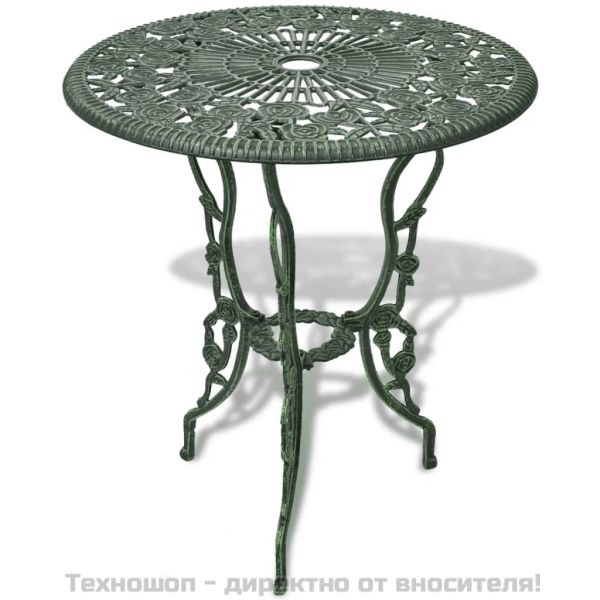 Бистро комплект, 3 части, лят алуминий, зелен