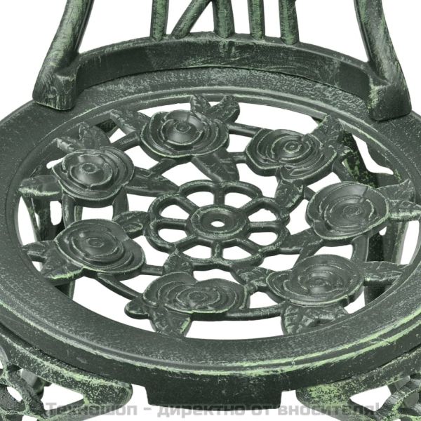 Бистро комплект, 3 части, лят алуминий, зелен