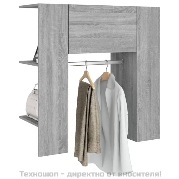 Шкаф за антре, сив сонома, 97,5x37x99 см, инженерно дърво