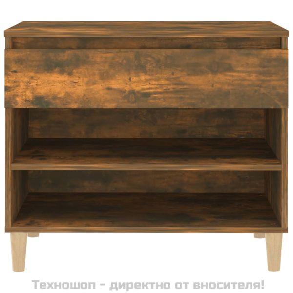 Шкаф за обувки, опушен дъб, 70x36x60 см, инженерно дърво