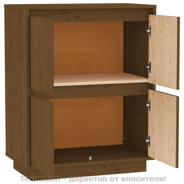 Сайдборд, меденокафяв, 60x34x75 см, бор масив