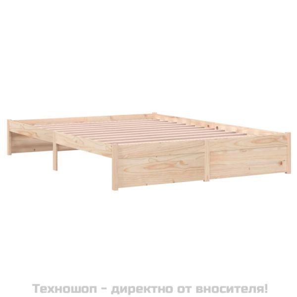 Рамка за легло без матрак, масивна дървесина, 140x200 см