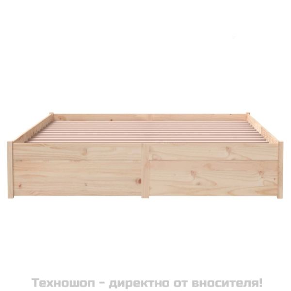 Рамка за легло без матрак, масивна дървесина, 140x200 см