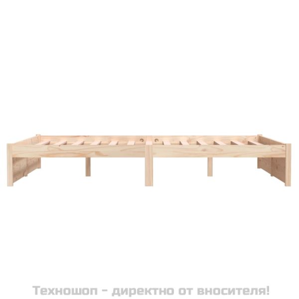Рамка за легло без матрак, масивна дървесина, 140x200 см