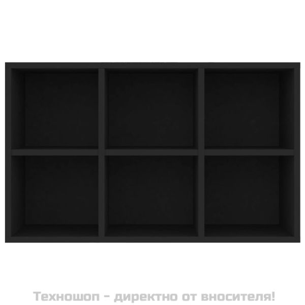 Библиотека/бюфет, черна, 66x30x98 см, инженерно дърво