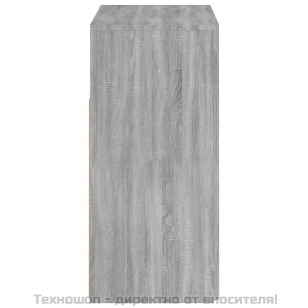 Сайдборд с LED светлини, сив сонома, 80x35x75 см