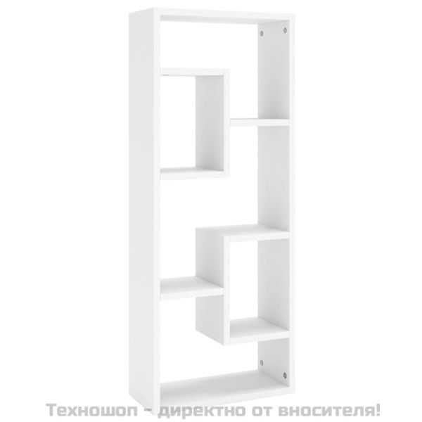 Стенен рафт, бял, 36x16x90 см, инженерно дърво